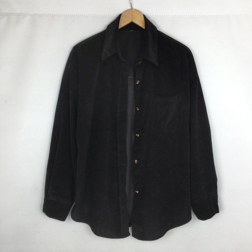 Women’s Corduroy Shirt Jacket Shacket Black